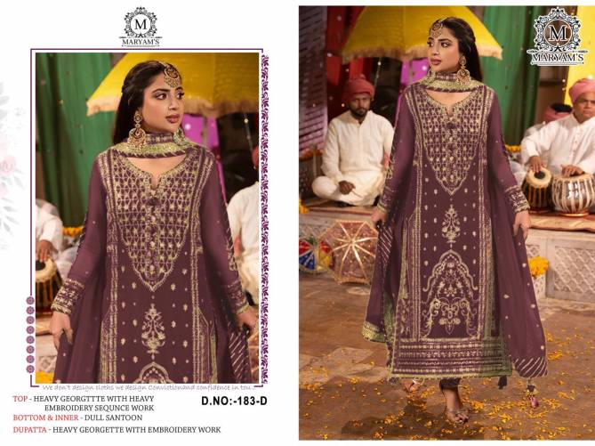 Maryams 183 Embroidered Georgette Pakistani Suits Wholesale Price In Surat
